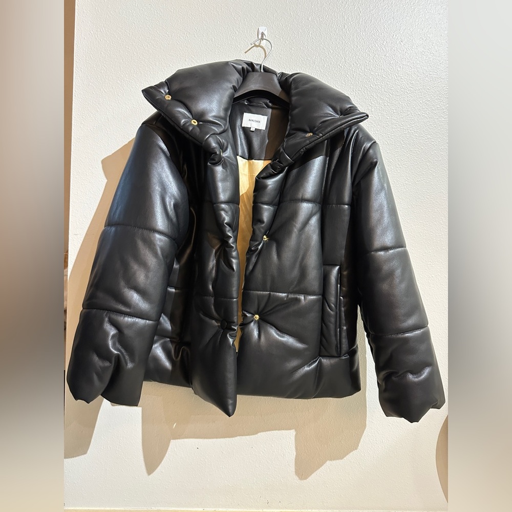 Nanushka black puffer jacket